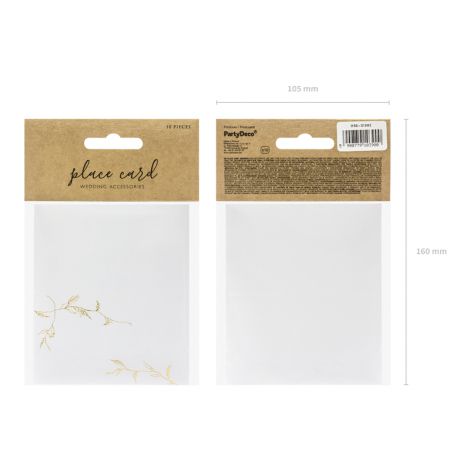 Wizytówki na stół PartyDeco Gałązki złote, 9.5x5.5cm, 10szt - 4