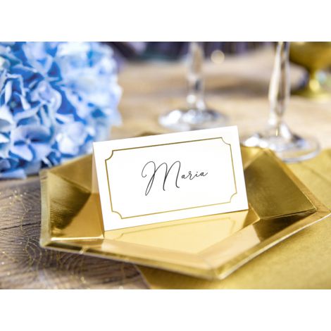 Wizytówki na stół PartyDeco Ramka złote, 9.5x5.5cm, 10szt - 2