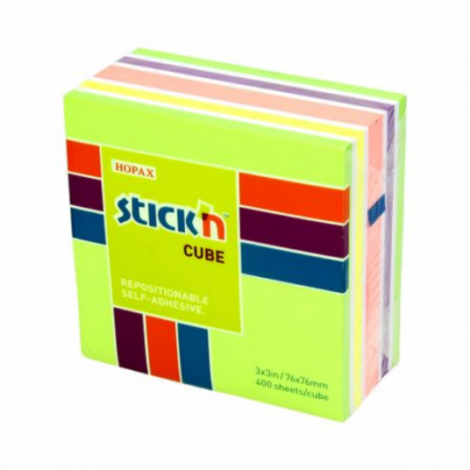 Karteczki samoprzylepne Stick'n 76x76mm, 400szt zielone