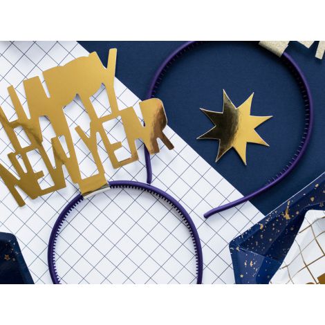 Opaska Nowy Rok - Happy New Year, złota - 2