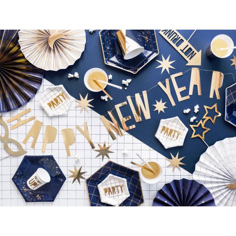 Baner Happy New Year, 10 x 90 cm, złoty - 5