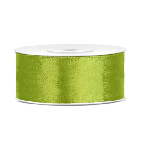 Tasiemka satynowa PartyDeco Zielone jabłuszko, 25mm x 25m