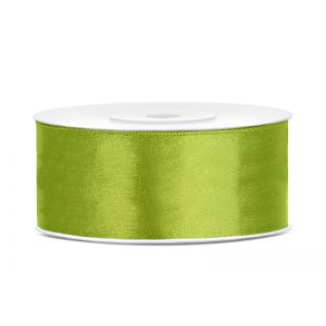 Tasiemka satynowa PartyDeco Zielone jabłuszko, 25mm x 25m