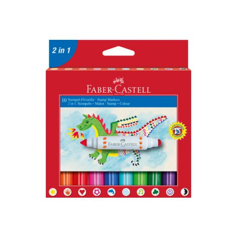 Pisaki ze stemplami Faber-Castell 10 kolorów