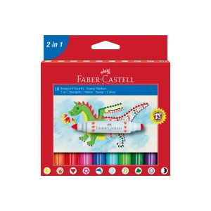 Pisaki ze stemplami Faber-Castell 10 kolorów