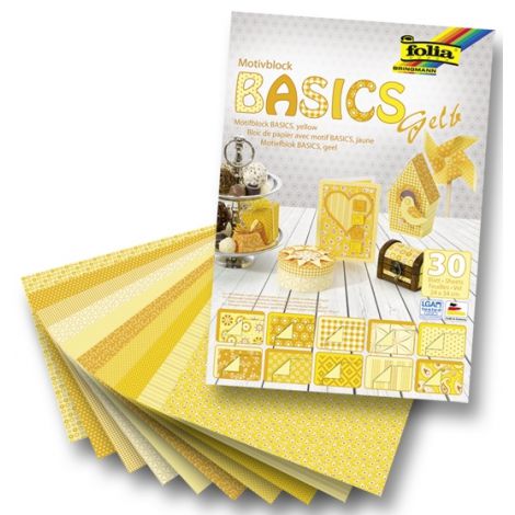 Blok z motywami Folia Basics, żółty