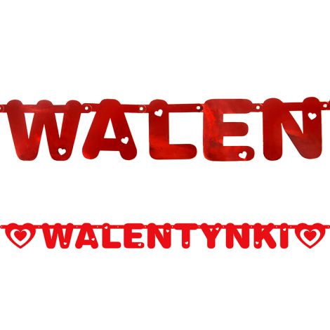 Baner Walentynki, 12 x 160cm, czerwony