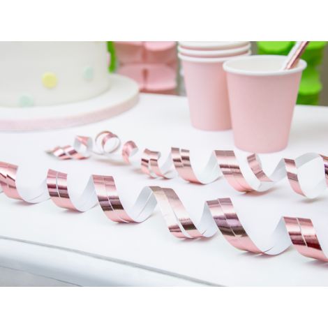 Serpentyny, różowe złoto, 3,8 m, 18 sztuk - 2