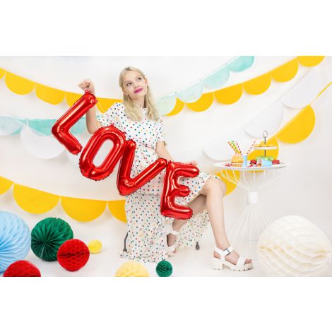 Balon foliowy Love, 140x35cm, czerwony - 4