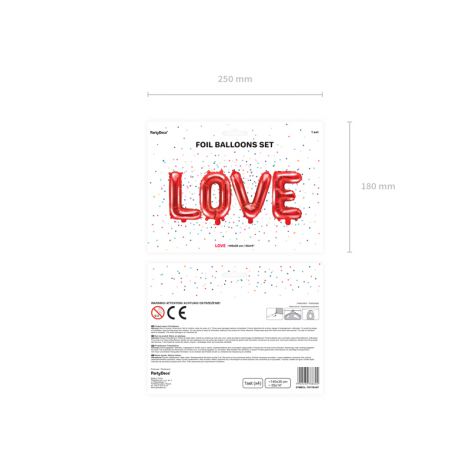Balon foliowy Love, 140x35cm, czerwony - 2