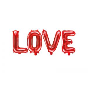 Balon foliowy Love, 140x35cm, czerwony