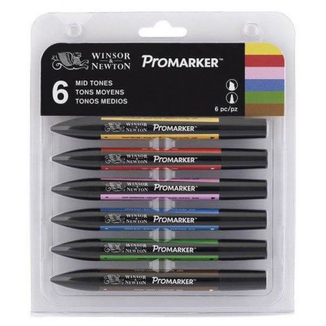 Zestaw Promarkerów Winsor&Newton, 6szt Mid Tones - 4