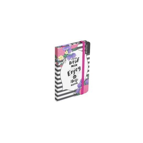 Notes FlowEasy Kwiaty A6/80/70g kratka, Fioletowy z gumką - 2