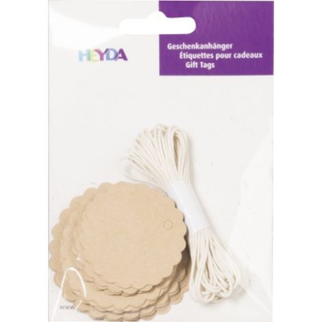 Zawieszki papierowe Heyda 30szt, Naturalne