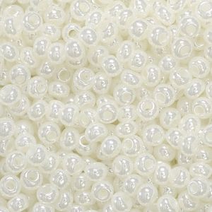 Koraliki szklane Knorr Prandell 2.5mm, Białe błyszczące