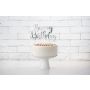 Topper na tort Happy Birthday, srebrny, 22,5 cm - 3