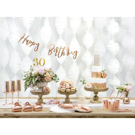 Talerzyki okrągłe, różowe złoto, 18 cm, 6 sztuk - 7