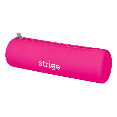 Piórnik tuba Strigo silikonowy owalny, Różowy - 2