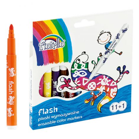 Pisaki wymazywalne Fiorello Flash, 11 kolorów + wymazywacz