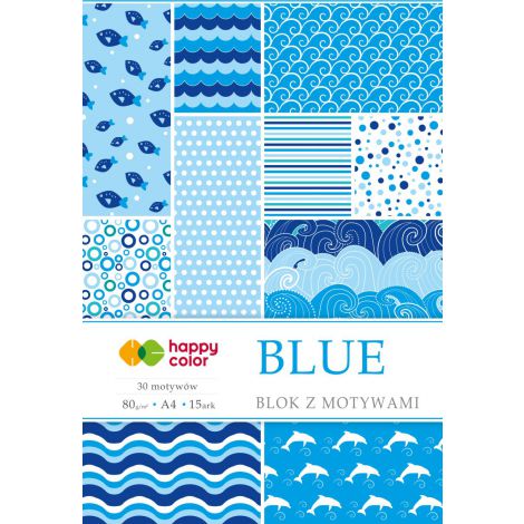 Blok z motywami Happy Color Blue A4/15/80g