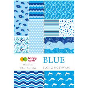 Blok z motywami Happy Color Blue A4/15/80g