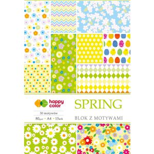 Blok z motywami Happy Color Spring A4/15/80g