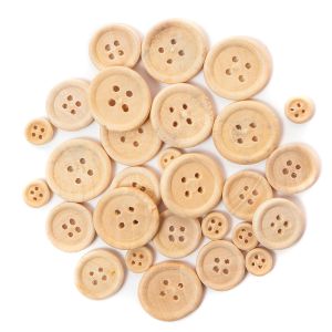 Guziki dpCraft drewniane 30szt, Mix Naturalne