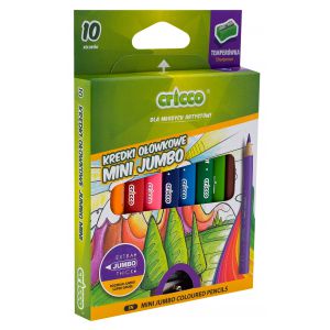 Kredki ołówkowe Cricco Mini Jumbo, 10 kolorów + temperówka
