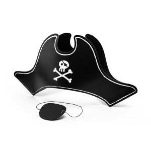 Czapka Pirata z opaską na oko, 23 x 18 cm