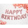 Balon foliowy Happy Birthday, 340x35cm, różowe złoto - 3