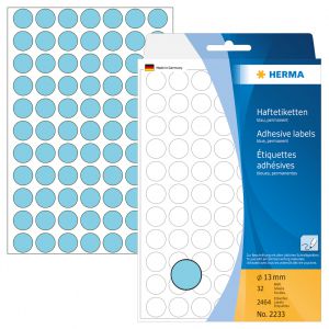 Etykiety samoprzylepne Herma okrągłe kropki 13mm niebieskie