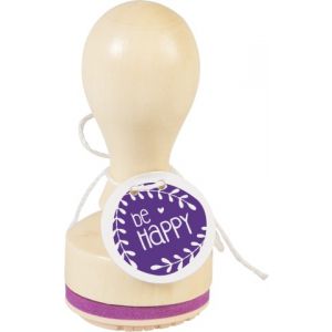 Stempel drewniany Heyda okrągły, Be Happy