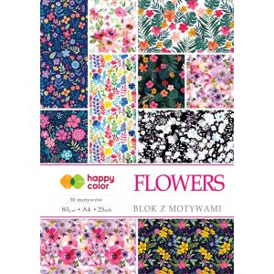 Blok z motywami Happy Color Flowers A4/1580g