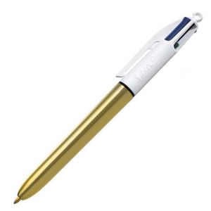 Długopis 4-kolorowy Bic 4 Colours 0.7mm, Złoty metaliczny