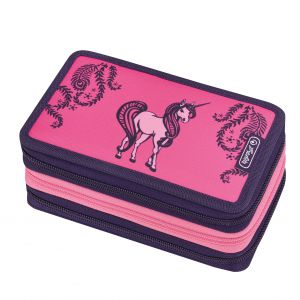 Piórnik składany Herlitz 3k, Unicorn Day, z wyposażeniem