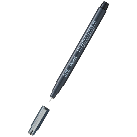 Cienkopis Pentel Pointliner kalibrowany, Czarny