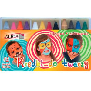 Kredki do twarzy Aliga, 12 kolorów