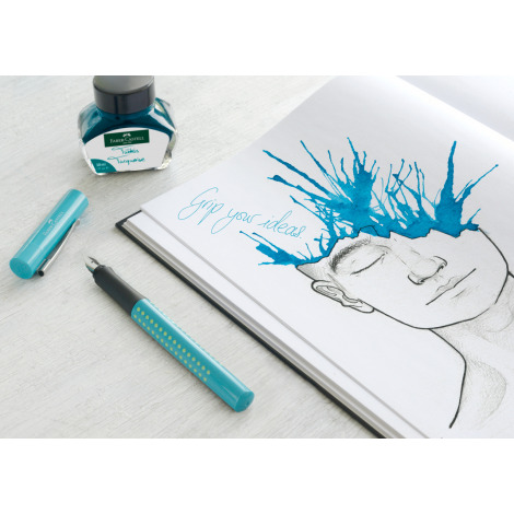Pióro Wieczne Faber-Castell Grip 2010, Turkusowe F - 5