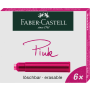 Naboje atramentowe Faber-Castell, krótkie, różowe, 6 sztuk - 2