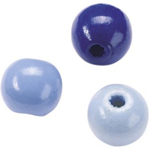 Koraliki drewniane Knorr Prandell mix niebieski, 15mm