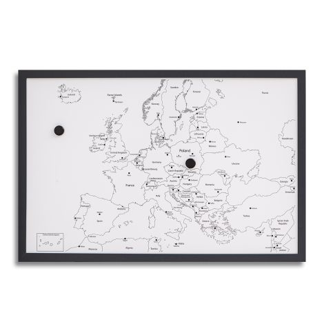 Tablica suchościeralna magnetyczna dpCraft Mapa Europy, 60x40cm
