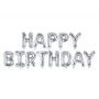 Balon foliowy Happy Birthday, 340x35cm, srebrny - 2