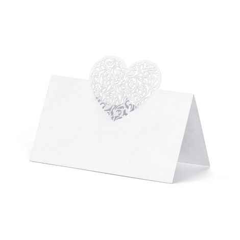 Wizytówki na stół PartyDeco Serce, 9x6.5cm, 10szt
