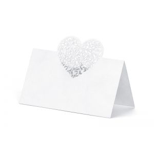 Wizytówki na stół PartyDeco Serce, 9x6.5cm, 10szt
