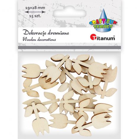 Dekoracje drewniane Titanum Tulipany, 15szt