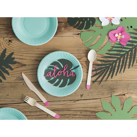 Wizytówki na stół PartyDeco, Aloha Monstera, 6szt - 2