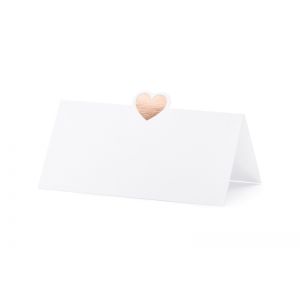 Wizytówki na stół PartyDeco Serce różowe złoto, 10x5cm, 10szt