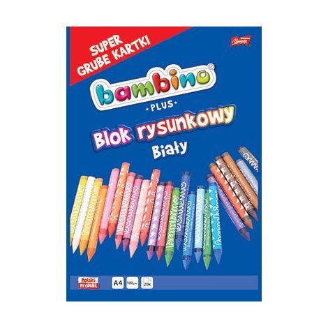 Blok rysunkowy Bambino Biały A4/20/100g - 3