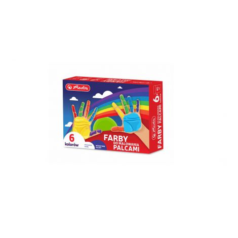 Farby do malowania palcami Herlitz, 6 kolorów x 40ml