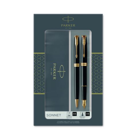Zestaw Parker Sonnet Duo GT WB, Pióro wieczne + Długopis, Black